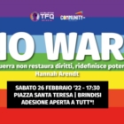 SIT-IN NO WAR! Sabato 26 Febbraio Piazza Santa Teresa 17:30 