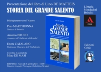  Storia del Grande Salento, a Brindisi la presentazione del libro di Lino De Matteis