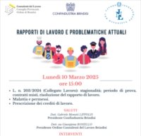 BRINDISI :  RAPPORTI DI LAVORO E PROBLEMATICHE ATTUALI