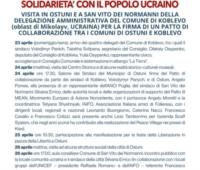 OSTUNI : PATTO DI COLLABORAZIONE CON IL COMUNE DI KOBLEVO (UCRAINA)