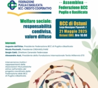 OSTUNI : ASSEMBLEA BCC PUGLIA E BASILICATA : AL CENTRO IL WELFARE