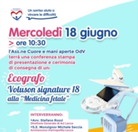 LECCE : VITO FAZZI : DONAZIONE ECOGRAFO