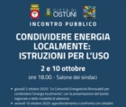 OSTUNI : COMUNITA' ENERGETICHE RINNOVABILI : INCONTRI