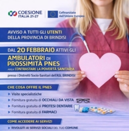 BRINDISI : ASL : DA DOMANI ATTIVI GLI AMBULATORI DI PROSSIMITA'