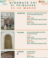 TARANTO : GIORNATE FAI DI PRIMAVERA