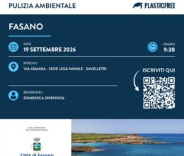 FASANO : LIONS E LEO CLUB : CON PLASTC FREE PER PULIZIA LITORALE