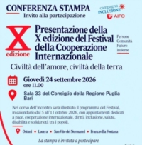 PUGLIA : FESTIVAL DELLA COOPERAZIONE INTERNAZIONALE : CONFERENZA STAMPA