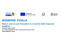  LECCE : CONFINDUSTRIA : MINIBOND PUGLIA, NUOVE RISORSE