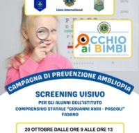 FASANO : LIONS CLUBB : PREVENZIONE AMBILOPIA