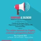 Sit in Regione Puglia su RIORGANIZZAZIONE SERVIZIO SALUTE mentale