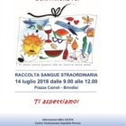 GIORNATA DI RACCOLTA SANGUE STRAORDINARIA IN PIAZZA CAIROLI A BRINDISI