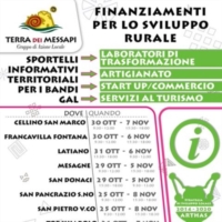GAL TERRA DEI MESSAPi :OGGI SPORTELLO A CELLINO E FRANCAVILLA