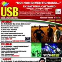 TARANTO:FESTA USB IL 30, 31 LUGLIO E L'1 AGOSTO 