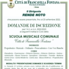 ISCRIZIONI SCUOLA MUSICALE COMUNALE A.S. 2022/2023