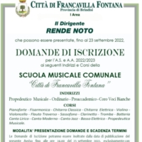 ISCRIZIONI SCUOLA MUSICALE COMUNALE A.S. 2022/2023