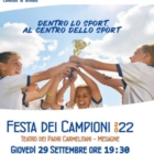 GIOVEDì 29 LA PREMIAZIONE DEI CAMPIONI PROVINCIALI CSI 2021/22