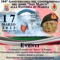  BRINDISI : 104� ANNIVERSARIO  NOME �SAN MARCO� ALLA FANTERIA DI MARINA