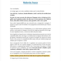 BRINDISI : PD : CHIARIMENTO SU LETTERA FUSCO